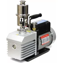Across International EV9.110 ETL/CE Easyvac Dual-Stage Vacuum Pump with Oil Mist Filter Fittings for Degassing Chamber Vacuum Oven, 9 CFM