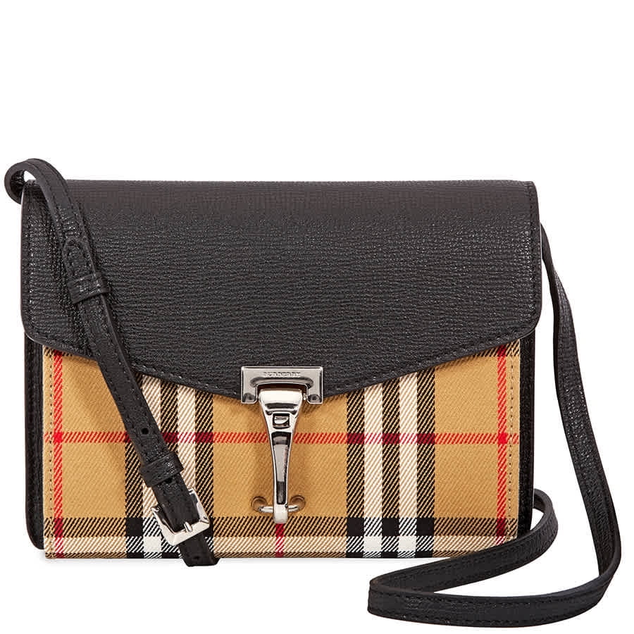 burberry mini leather and vintage check crossbody bag