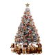 thumbnail image 1 of Adornos navideños, regalos navideños, árbol de Navidad blanco, decoración navideña de flocado denso, árbol de Navidad con agujas, copos de nieve, agujas de pino., 1 of 6