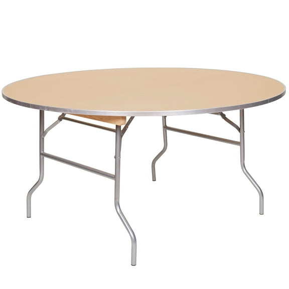 Table - 66" WFT Series Russian Birch Wood Round - Metal Edge