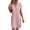 Pink, variant on TAGOLD Womens Short Sleeve V-Neck Dress Linen Solid Color Loose Casual Dress For Summer Daily Wear