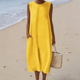 thumbnail image 5 of ZKCCNUK Summer Dresses for Women Casual Sleeveless Maxi Dress Beach Vacation Long Sundresses with Pockets, 5 of 6