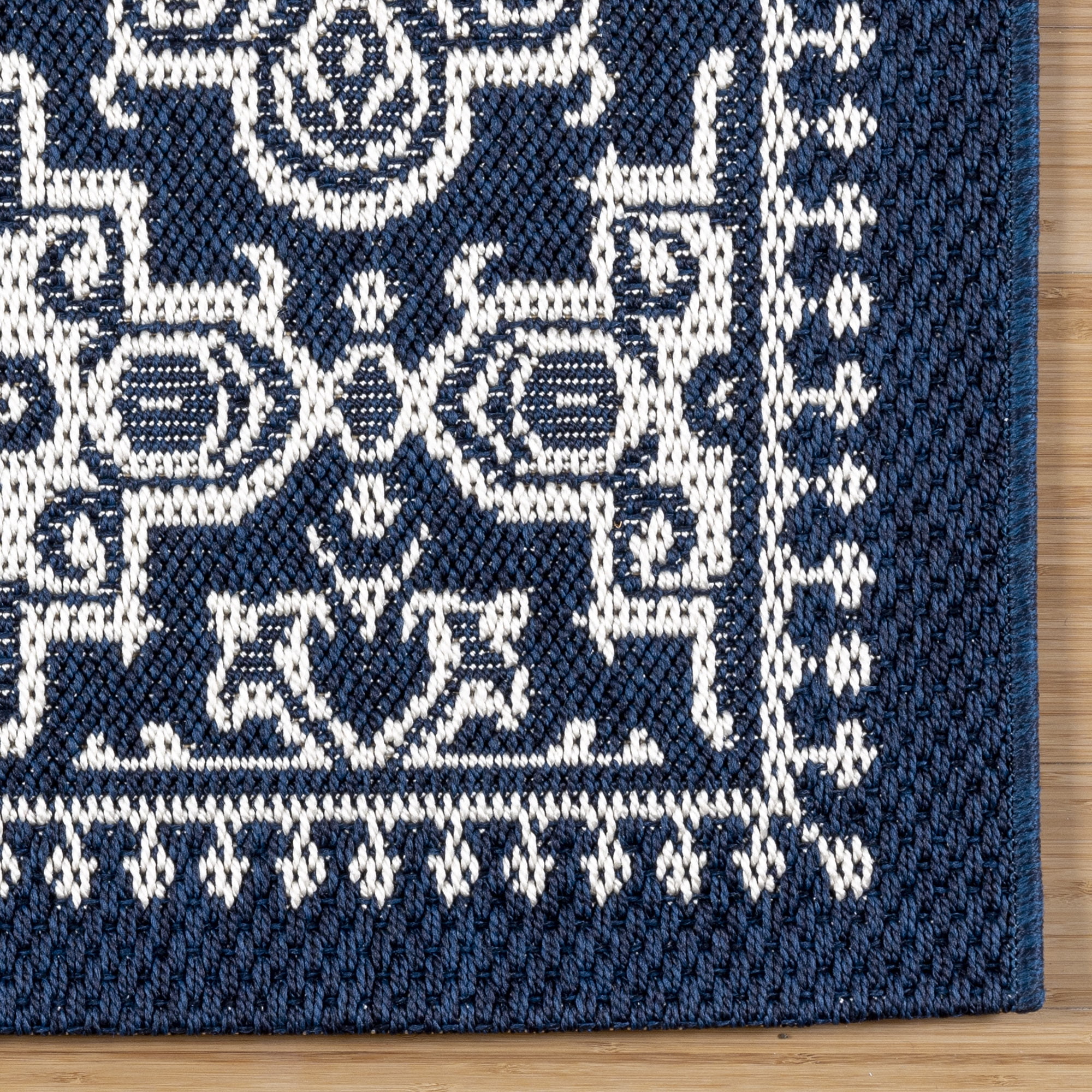 Gertmenian Ringley Gavin Traditional Oriental Navy Indoor/ Outdoor Area Rug, 9x13