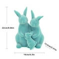 thumbnail image 2 of LEWEEN Blue Easter Flocked Bunny Figurine Family Set, Soft Fuzzy Resin Decor, Spring Home Decor, Indoor Outdoor Easter Festive Party Ornaments, 2 of 8