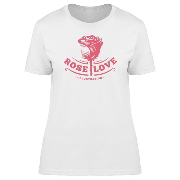 Rose Love Illustration T-Shirt Women -Image by Shutterstock, Female XX-Large