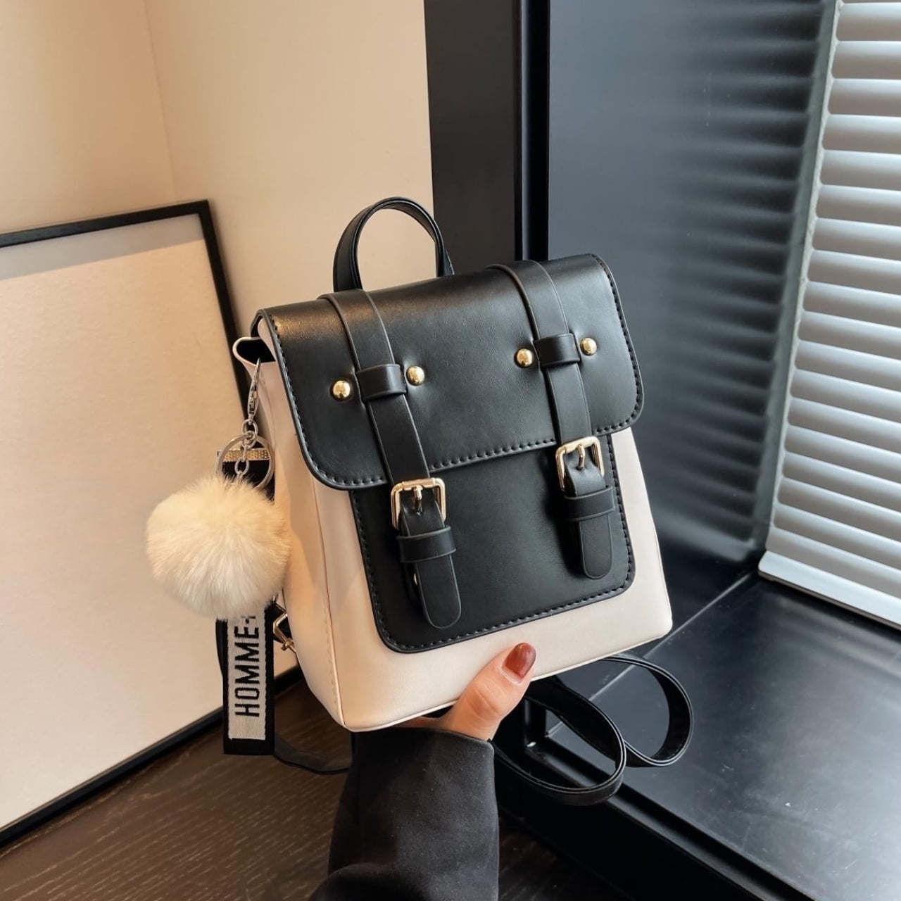Mini flap backpack hotsell