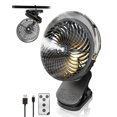 thumbnail image 1 of Ventilador con clip LiangJJ de 6 pulgadas con niebla y luz LED de 8000 mAh, color negro, 1 of 7