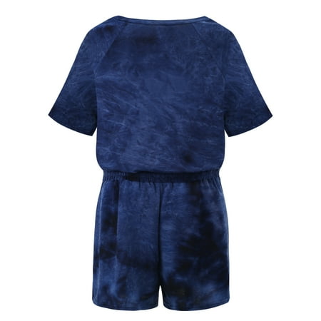 

2021 Fashion Blue Casual Suit Fresh Sweet And Loose Short Sleeve Pajamas