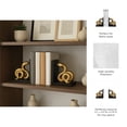 thumbnail image 5 of Decorative Resin Snake Bookends - Artistic Sculptural Book Accessories for Home Library or Entryway Decor - Modern Book Ends for Bookshelf, Desk, and Office Decor Accents - Set of 2, 6", Gold & Black, 5 of 11