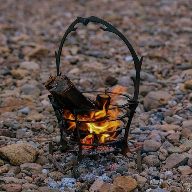 Parrilla plegable para fogata, fogón de acampada, estufa de hoguera de leña portátil para mochilero al aire libre, senderismo, barbacoa