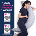 thumbnail image 2 of Gris-Corazón Blanco, Almohada de Lactancia y Embarazo para Dormir Almohada Corporal Reductora Multifuncional Mujer Embarazada Algodón Extraíble, 2 of 5