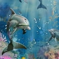 thumbnail image 5 of Orinice Sea Dolphin Shower Curtain Sets with Rugs,Toilet Lid Cover and Bath Mat, Haunted House Shower Curtains Bathroom Decor Set 69x72, 5 of 7