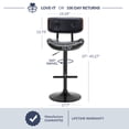 thumbnail image 7 of BELLEZE Set of (4) Contemporary Tufted Upholstered Swivel Hydraulic Adjustable Height Walnut Bar Stool, Black, 7 of 7