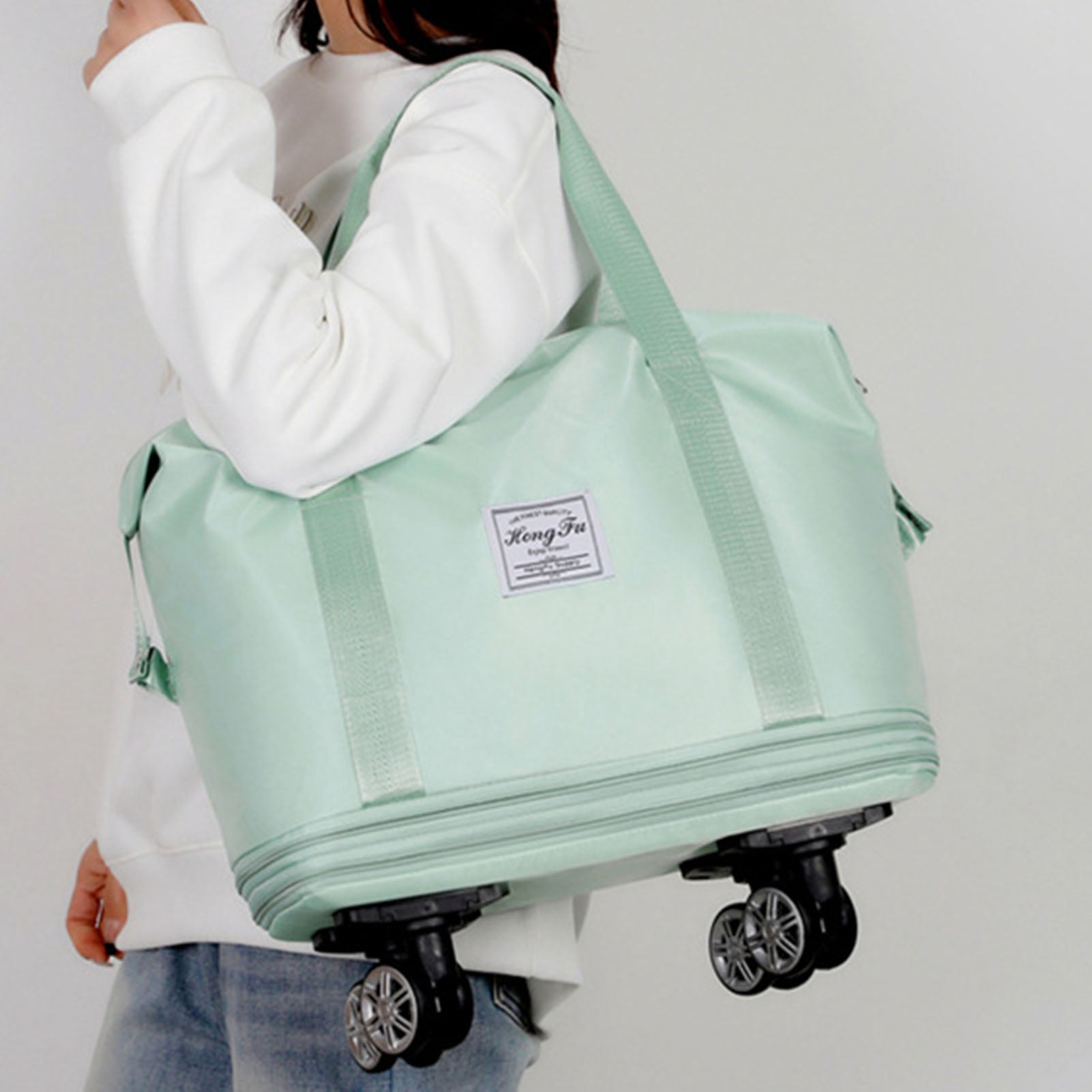 Callipe Duffel Bag Suitcase Expandable Design Waterproof Tear-Resistant Multiple Compartments Large Capacity Versatile Luggage Bag with Wheels