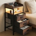 thumbnail image 4 of Cacagoo Night Stand,with U-S-B Ports and Outlets, 3 Fabric Storage Drawers, Small Bedside Table, 4 of 7