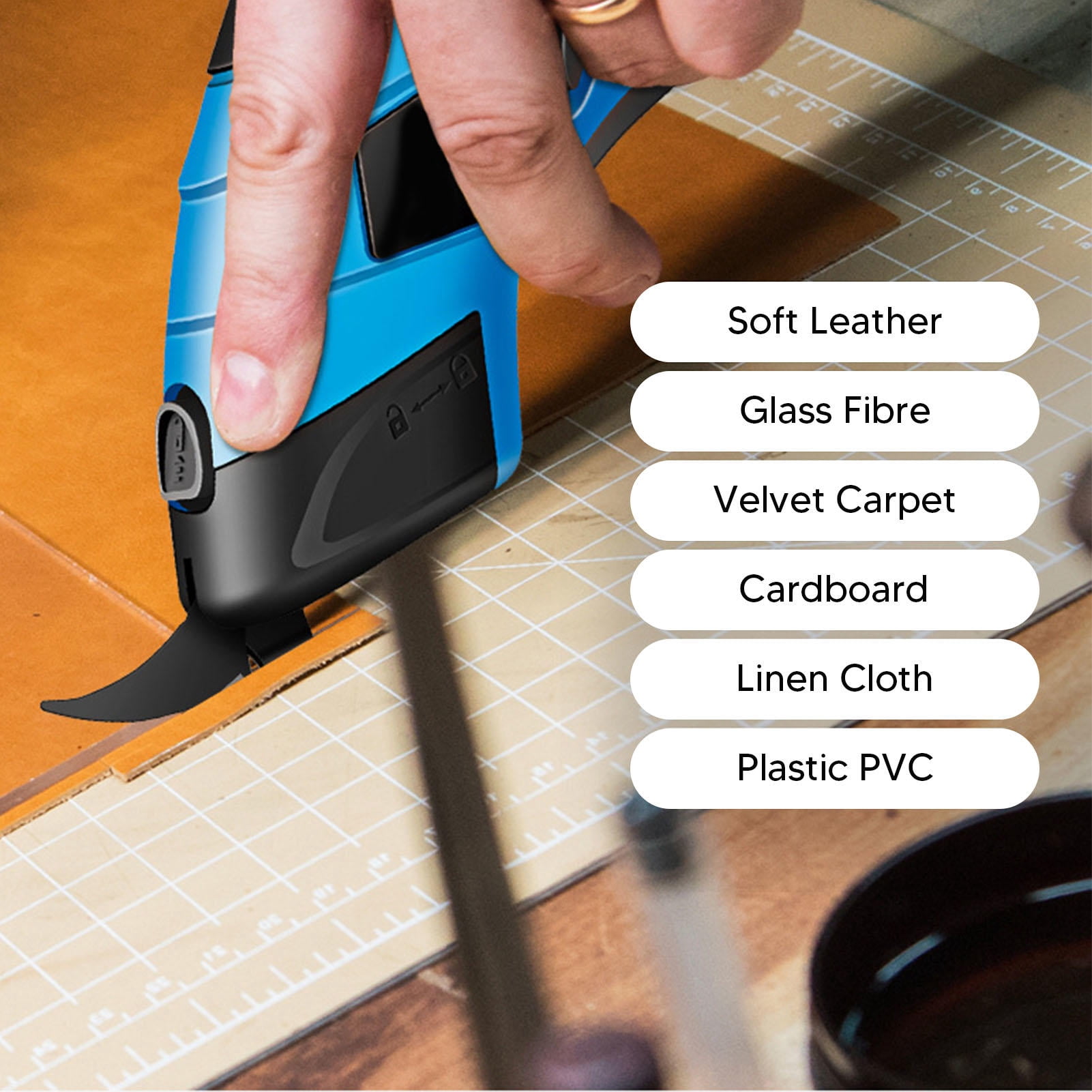 BIMZUC Cordless Electric Fabric Scissors – Rechargeable Handheld Cutter, 85° Tungsten Carbide Blade, Safe & Versatile for Cloth, Carpet & Soft Leather