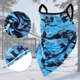 thumbnail image 4 of Ofertas únicas 1 Pc Gaiter de cuello con orejeras Bufanda máscara bandana camuflaje triángulo Azul oscuro, 4 of 5