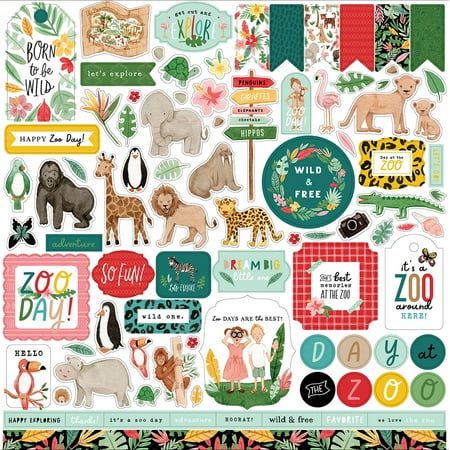 UPC: 0793888049406 | Animal Kingdom Cardstock Stickers 12 X12 -Elements