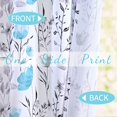 thumbnail image 6 of Teal Flower Kithchen Curtains, Teal Gray Floral Rod Pocket Window Treatment Tier Pair for Kitchen Bathroom RV Basement Laundry, Set 2, 26 Inch Wide 36 Inch Long, 6 of 6