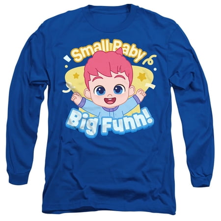 Bebefinn Small Baby Big Fun Unisex Adult Long-Sleeve T Shirt, Royal, 2X-Large