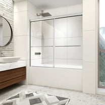 Bathtub Shower Door, 56-60" W x 58" H, Double Sliding Glass Doors, with 6mm Tempered Glass, Chrome Finish, ACE DECOR