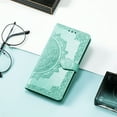 thumbnail image 5 of Allytech for iPhone 16 Wallet Case, Luxury PU Leather with Embossed Pattern, Magnetic Clasp Kickstand Card Cash Slots Shockproof Slim Flip Case with Hand Strap for Women Men - Green, 5 of 7