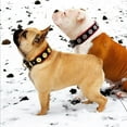 thumbnail image 3 of The Bestia "Bijou" Leather Dog Collar Black & Orange for Medium to Large Dog Breeds, 3 of 3