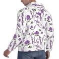 thumbnail image 6 of Pofeuu Lavender Flowers Print Mens Casual Hooded Collar Drawstring Hoodies Pullover Sweatshirts Casual Long Sleeve Shirts-Large, 6 of 7