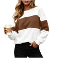 thumbnail image 5 of Zorckvet Loose fit Long sleeve Crewneck sweatshirt For women Kangaroo pocket, 5 of 9