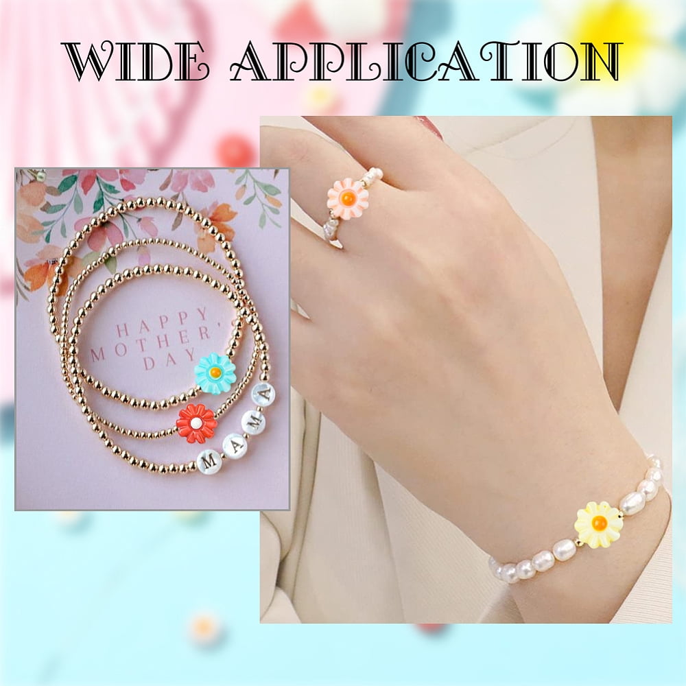 30Pcs Natural Freshwater Shell Beads with Enamel Flower Dyed Mixed Color 8x4mm Hole: 0.8mm DIY