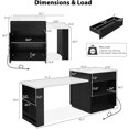 thumbnail image 2 of 82.7" Kitchen Island with Extendable Dining Table for 4-6, Rolling Mobile Center Islands with Storage, Charging Station, 2 Drawers 2 Side Open Shelves, Black, 2 of 7