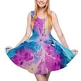 thumbnail image 2 of 2024 Gift Vestidos Custom Ladies Dress Skate Casual Waist High Dresses Cute Psychedelic Dress Dye Tie Watercolor, 2 of 7