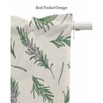 thumbnail image 5 of Green Leaves Linen Curtain Valance for Bedroom/Bathroom/Kitchen/Living/Dining Room Window,Spring Floral Farmhouse Rural Plant Natural Pocket Topper Drapes Decorative Cafe Drapery Panel 60"x18", 5 of 6