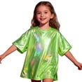 thumbnail image 6 of XIMIN Kids Girls Boys Shiny Metallic Short Sleeve T-Shirt Sparkly Glitter Top for Jazz Dance Hip Hop Performance Party Blouse, 6 of 6