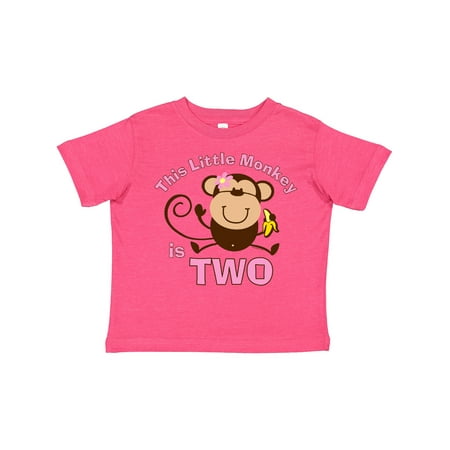 

Inktastic Little Monkey Girl 2nd Birthday Gift Toddler Toddler Girl T-Shirt