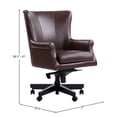 thumbnail image 6 of Pemberly Row Leather Swivel Desk Chair in Verona Brown Finish, 6 of 6