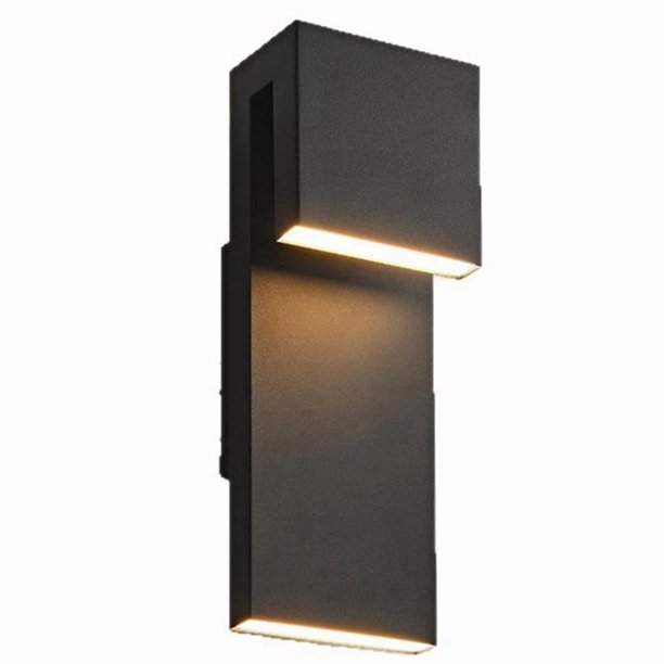 Aplique de Pared LED de Aluminio para Exteriores, Resistente Al Agua, Moderno, Cuadrado, con Doble Luz.