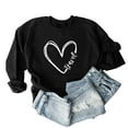 thumbnail image 2 of Busydd Womens Fall Tops Fashion Love Heart Print Sweatshirt for Women Casual Comfy Loose Fleece Crewneck Long Sleeve Shirts for Women, 2 of 4