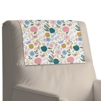 Xixirimido Butterfly Chrysanthemum Daisy Pattern Recliner Headrest Protector Leather Non Slip Headrest Covers for Recliners Sofa Headrest Covers Furniture Protector for Home, 1Pcs