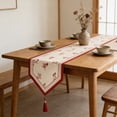 thumbnail image 3 of Chemin de Table Basse pour Salon Nappe à Franges Rouges et Chemin de Table Couverture Décorative pour Table Basse Meuble Tv et Comptoir Adapté pour Salle à Manger et Salon, 3 of 6