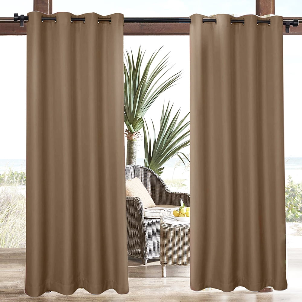 Outdoor Patio Curtains - Indoor Outdoor Waterproof Pergola Grommet