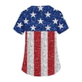 thumbnail image 4 of Iaqnaocc 4th of July Scrubs for Women Patriotic Plus Size American Flag Stars Striped Nurse Working Uniforms Fashion V-Neck Side Slits Scrub Tops July 4th Celebration Nursing Scrubs Navy S, 4 of 5