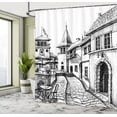 thumbnail image 5 of Ambesonne Rustic Shower Curtain, Old Town Street Peaceful, 69"Wx84"L, Black White, 5 of 5