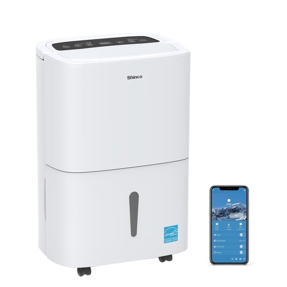 Shinco 7,000 Sq.Ft Energy Star Dehumidifier with Pump, Ideal for Large Industrial Rooms and Home Basements, Efficient Moisture Removal and Humidity Control, 1.85 Gallons Water Tank