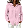 thumbnail image 6 of Timegard Hoodies for Women Sun Protective Long Sleeve Button down Shirts Lightweight Loose Casual Thin Tops Fall[Large,Pink A], 6 of 9