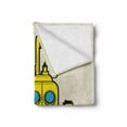 thumbnail image 2 of Yellow Submarine Soft Flannel Fleece Throw Blanket, Retro Grunge Marine Vessel Industrial Nautical Ocean Theme, Cozy Plush for Indoor and Outdoor Use, 50" x 70", Grey Yellow Blue, by Ambesonne, 2 of 6