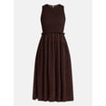 thumbnail image 5 of Time and Tru Women's Tiered Midi Dress with Flutter Sleeves, Sizes XS-XXXL, 5 of 5