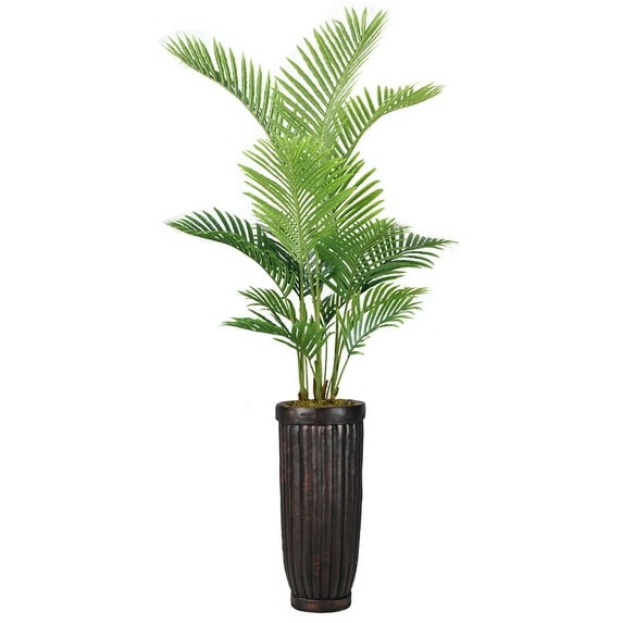 Vintage Home Artificial Faux Real Touch 77" Tall Real Touch Palm Tree And Fiberstone Planter