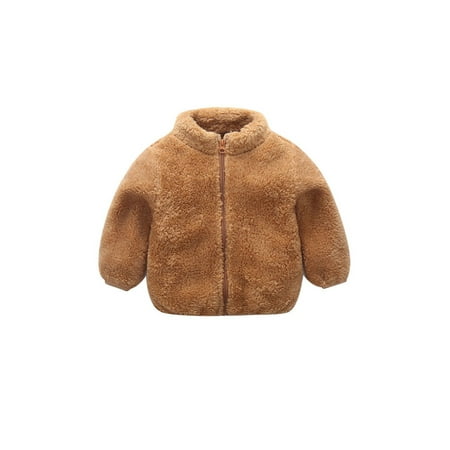 

Hooded Down Plush Jacket for Infant Toddler Baby Boys Girls Long Sleeve Thicken Warm Winter Coat Windproof Lightweight Outerwear