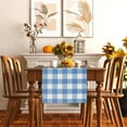 thumbnail image 3 of Linen Watercolor Blue White Buffalo Check Table Runner - 13x72" Farmhouse Spring Summer Easter Kitchen Decor (Blue & White), 3 of 6